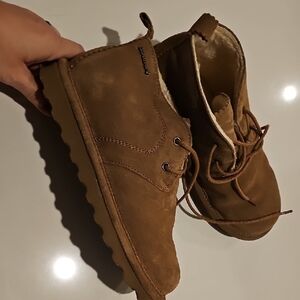 BearPaw Tan Kids Boots with Cozy Lining